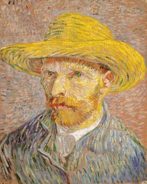 <i>Self-portrait with straw hat</i>