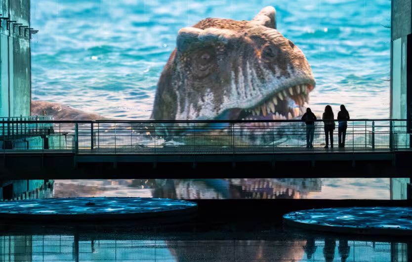 dinosaure nageant eau bassins