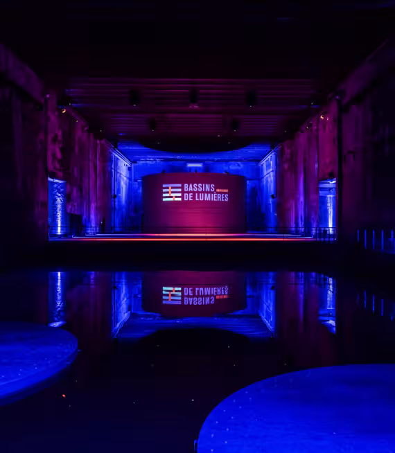 bassins projection bleu violet