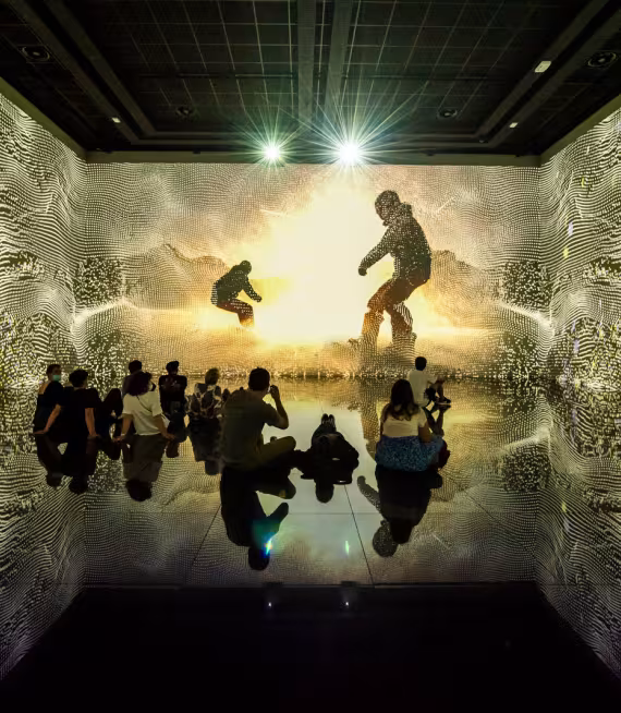 cube reflets miroir projection