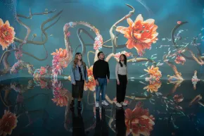 groupe amis fond plantes