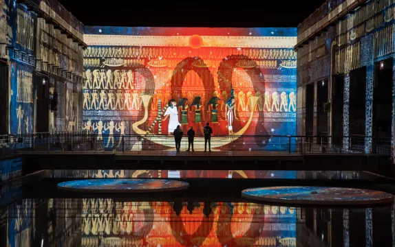 égypte barque reflets