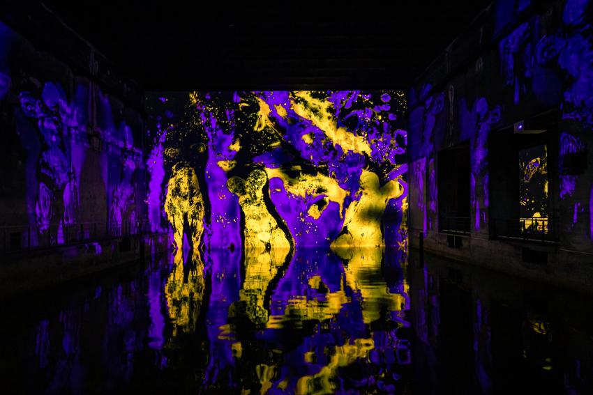 Vue exposition Yves Klein Bassins des Lumières
