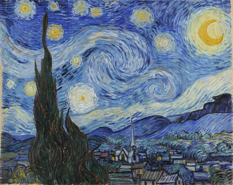 Painting The Starry Night Van Gogh