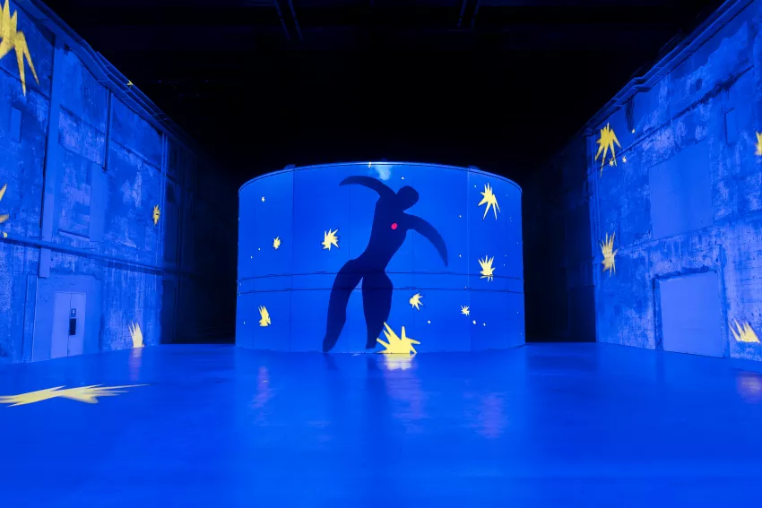 projection oeuvre matisse fond bleu