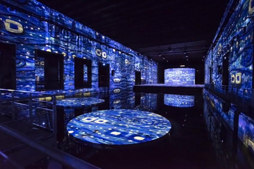Vue exposition Klimt bleu Bassins